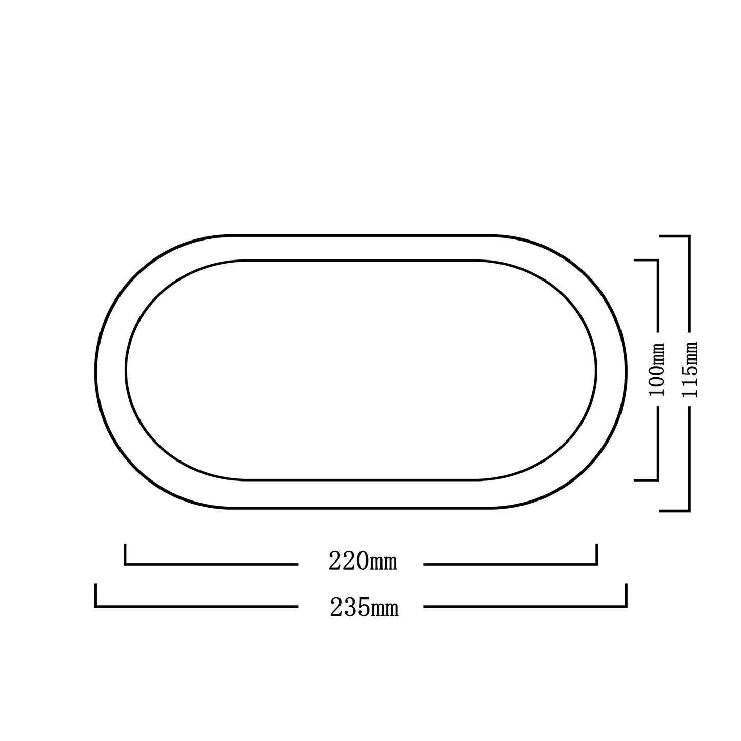 23.5cm Artistic Handmade Oval Tray