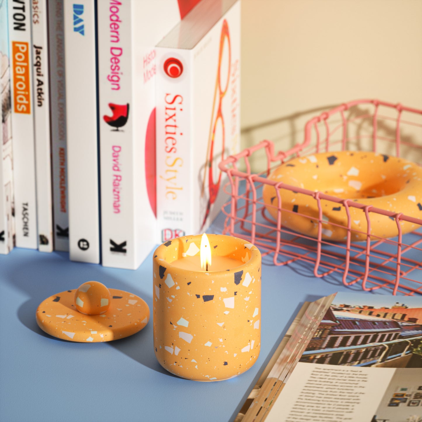 Round Ball Candle Jar Silicone Mold with Tray