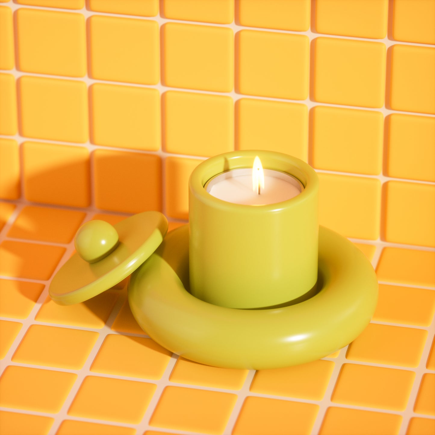 Round Ball Candle Jar Silicone Mold with Tray