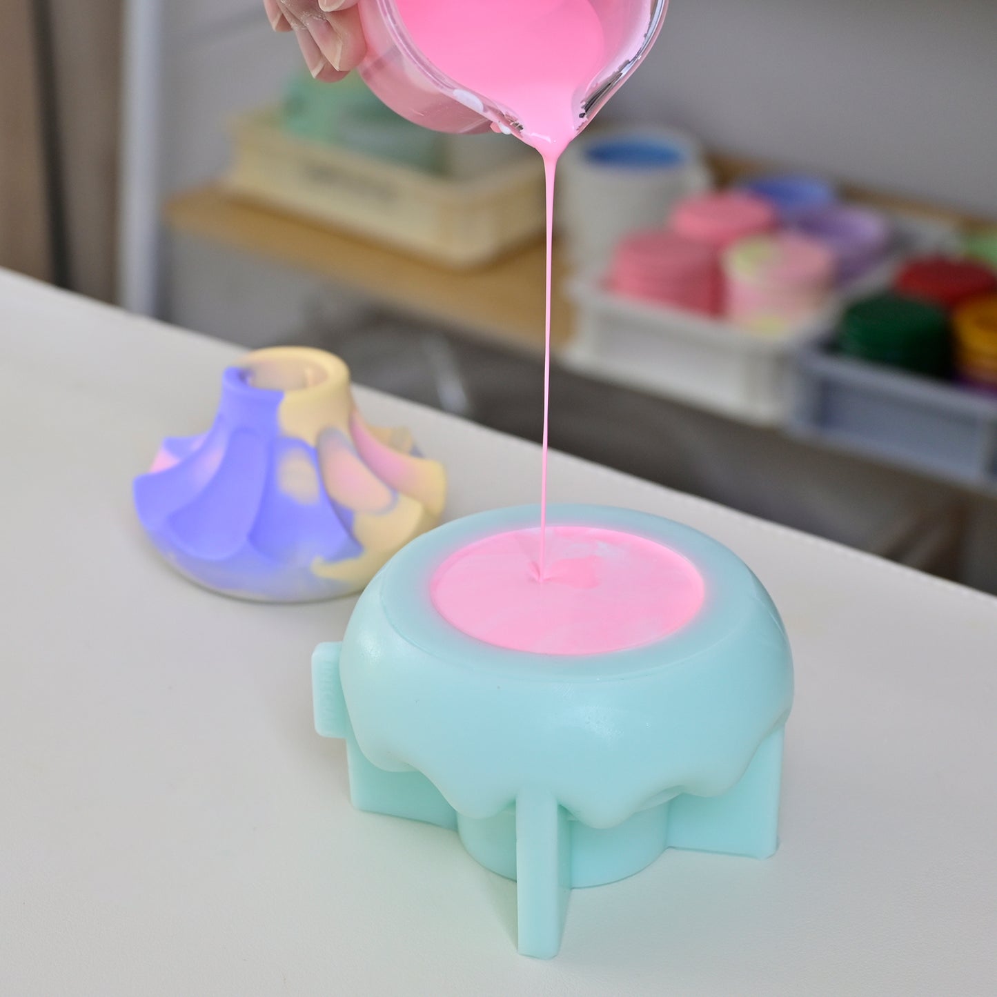 Round Hole Candle Holder Silicone Mold
