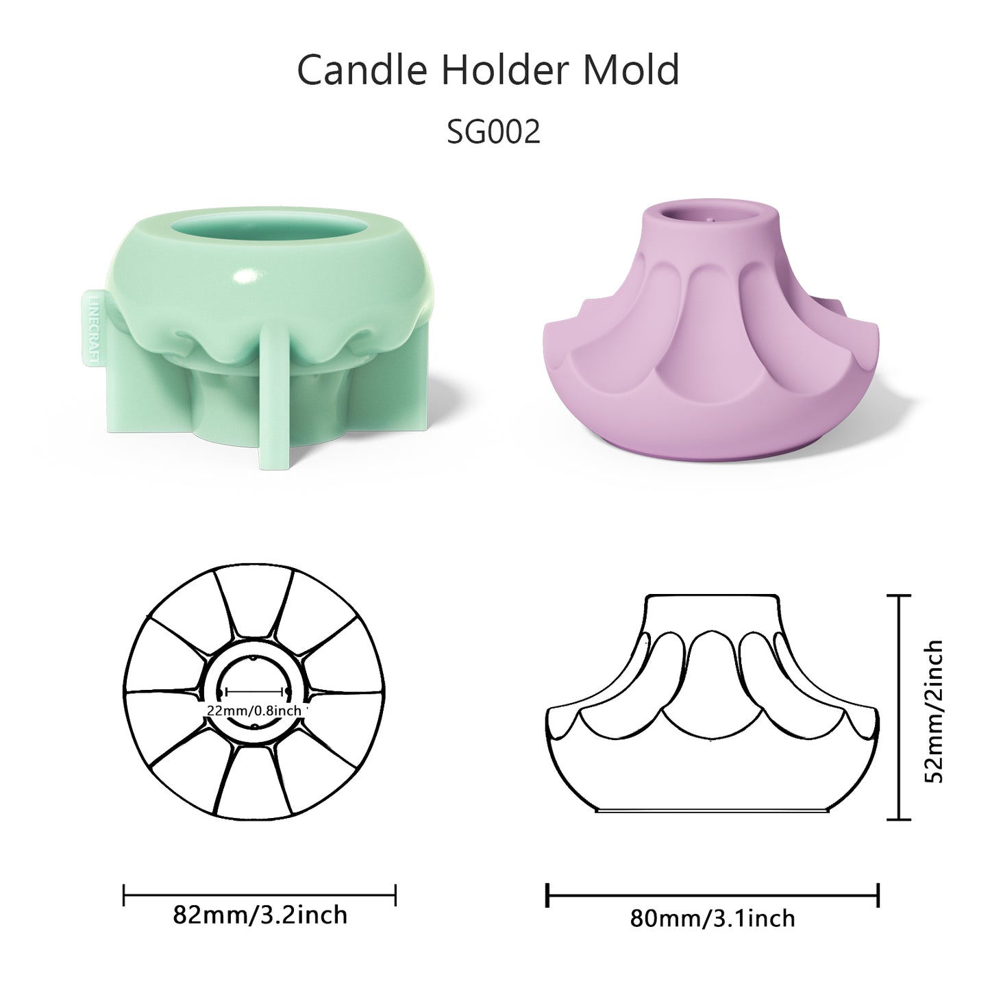 Round Hole Candle Holder Silicone Mold