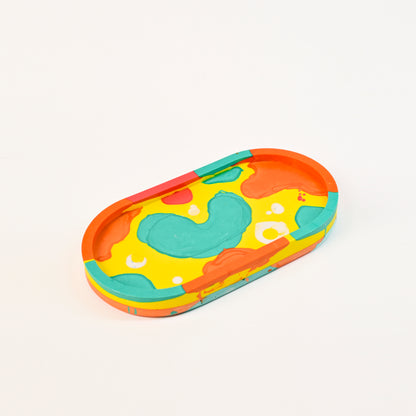 18cm Artistic Handmade Oval Tray