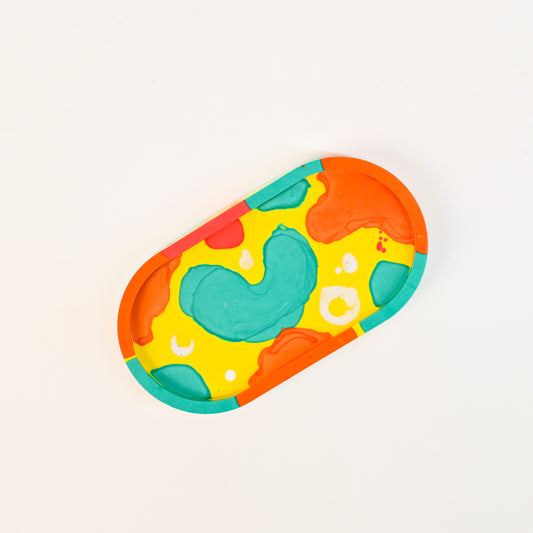 18cm Artistic Handmade Oval Tray