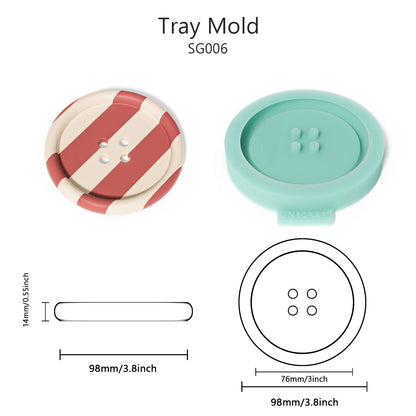 Button Shape Coaster Silicone Mold