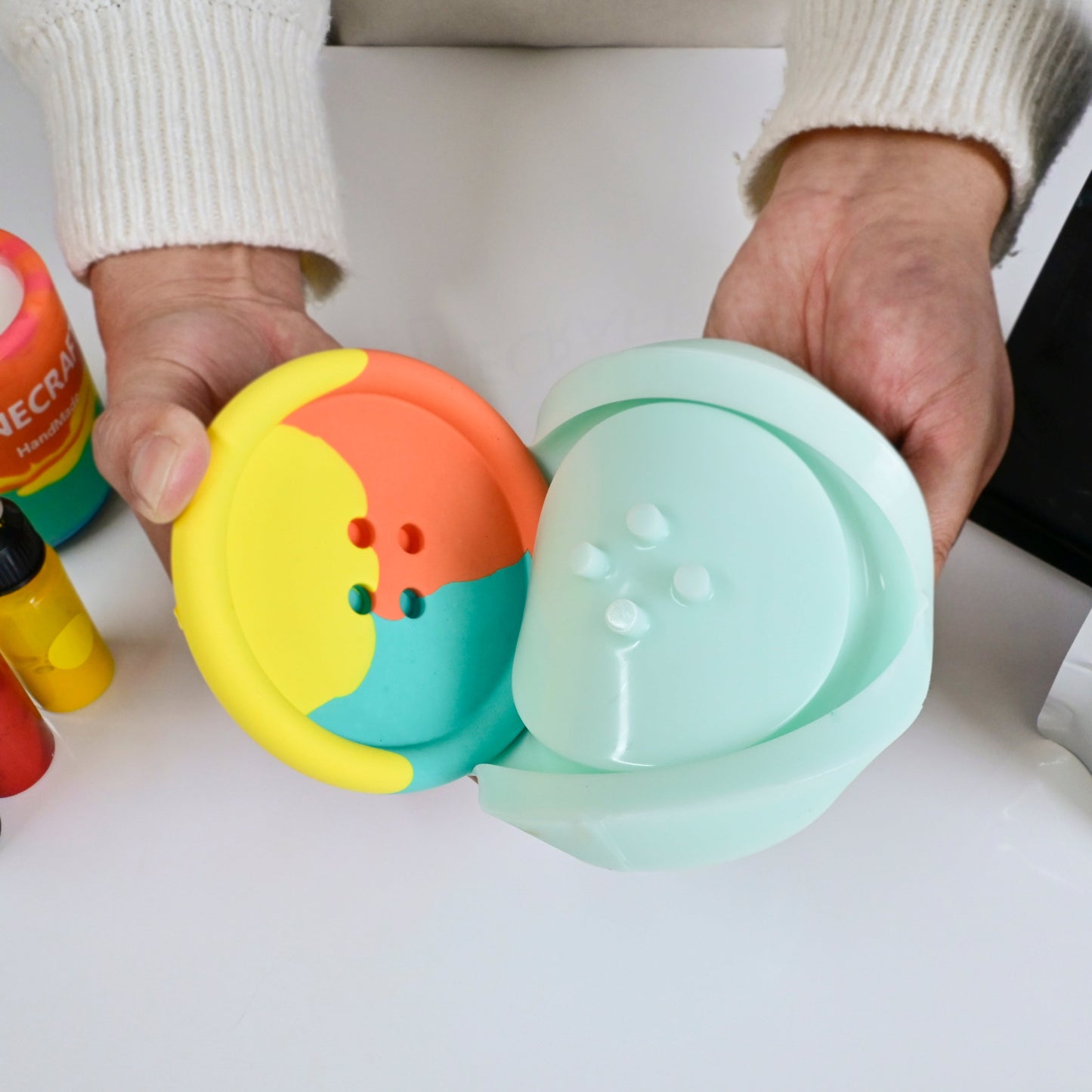 Button Shape Coaster Silicone Mold