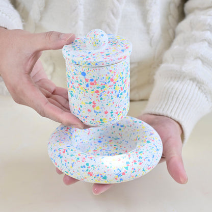 Round Ball Candle Jar Silicone Mold with Tray