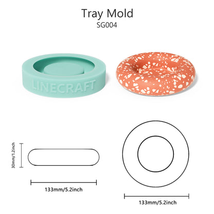Round Ball Candle Jar Silicone Mold with Tray