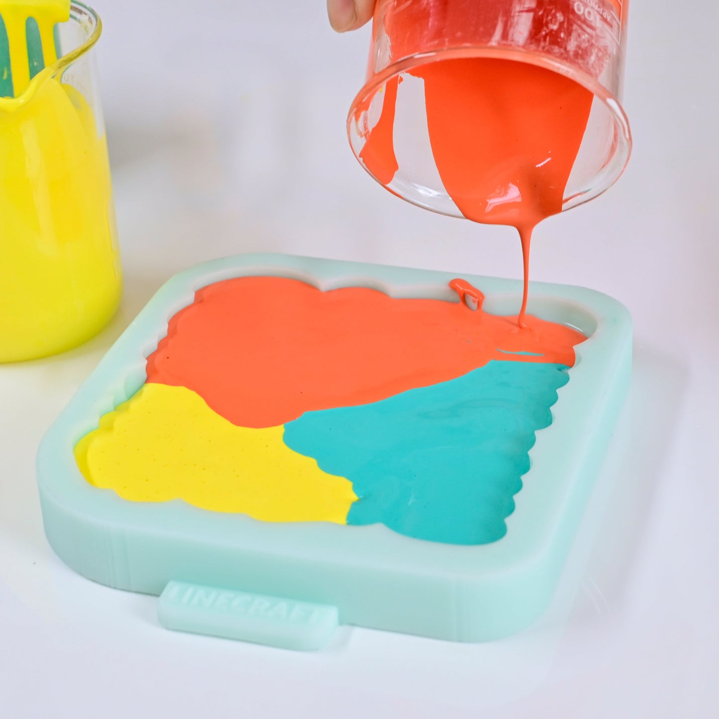 Curved Line Square Coaster Silicone Mold