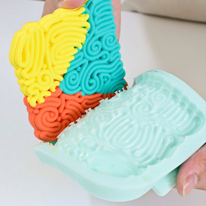 Curved Line Square Coaster Silicone Mold