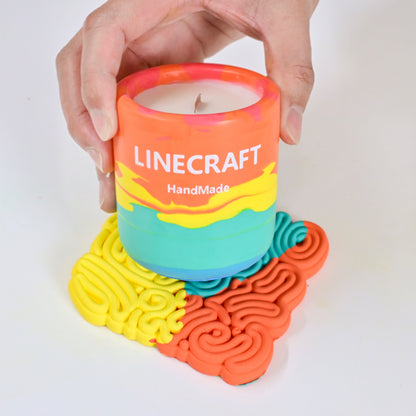 Curved Line Square Coaster Silicone Mold