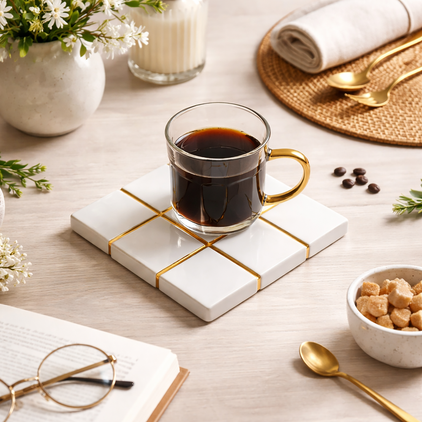 Grid Line Shape Coaster Silicone Mold