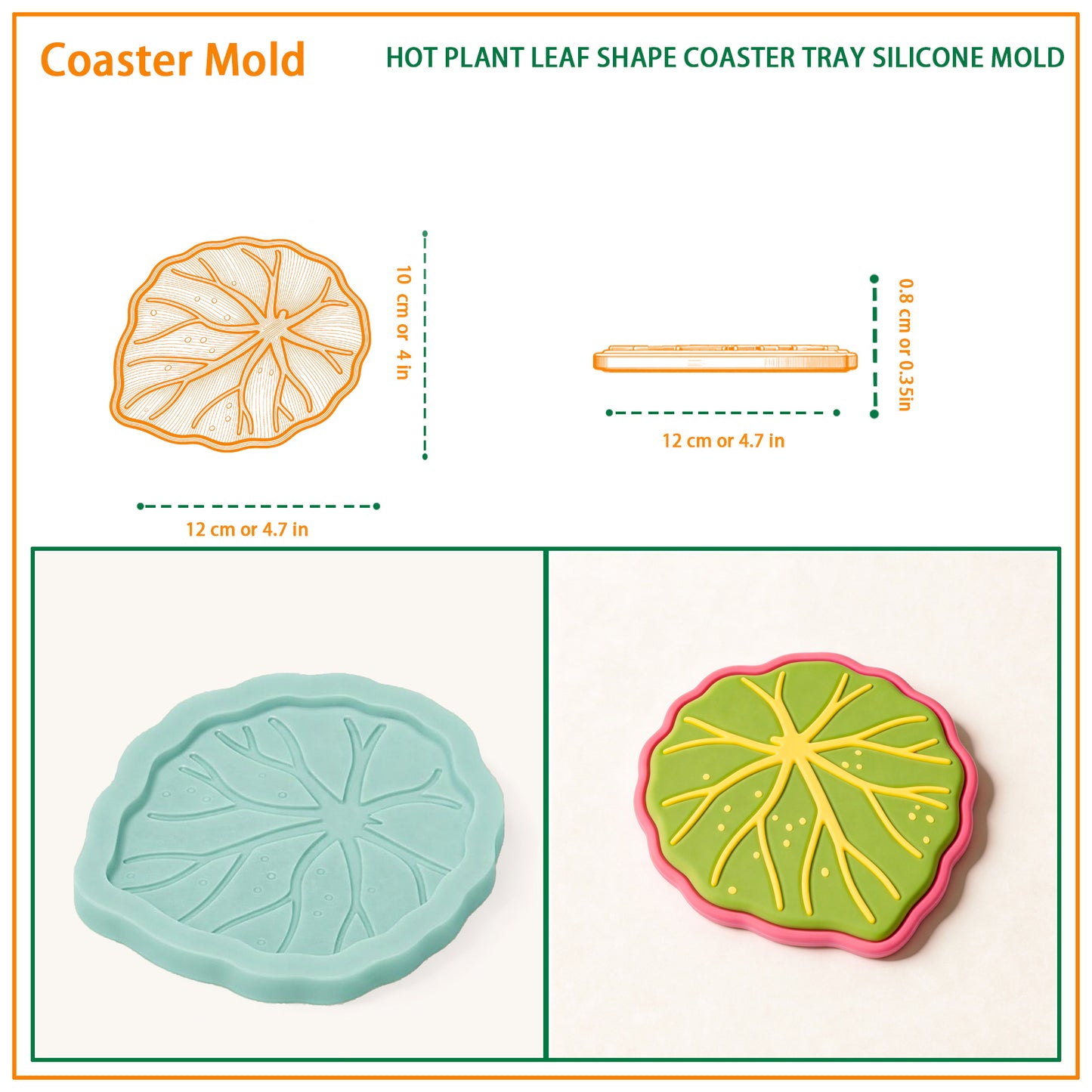 Hot Plant Leaf Shape Coaster Silicone Mold
