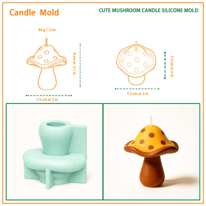 Cute Mushroom Candle Silicone Mold