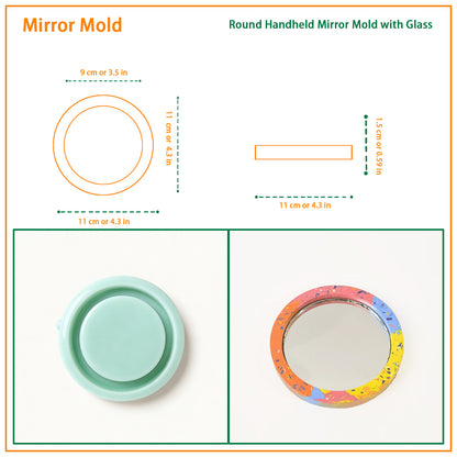 Round Handheld Mirror Mold with Class